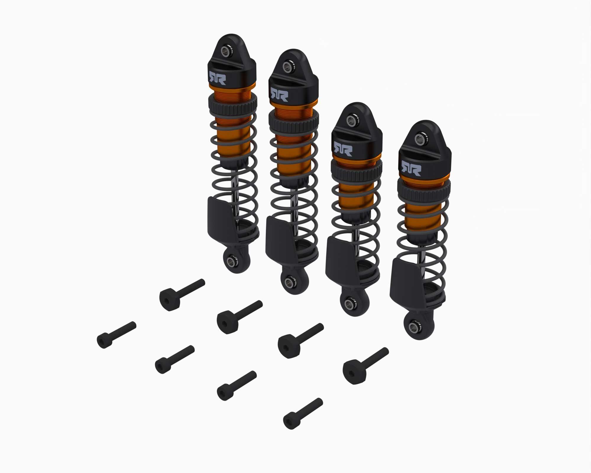 ARRMA Shock Set, Front/Rear Assembled, 700cSt Oil, Orange, (4Pcs): MINI
