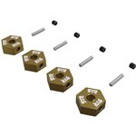 ARRMA 12mm Wheel Hex Set, Metal, Gold (4pcs)