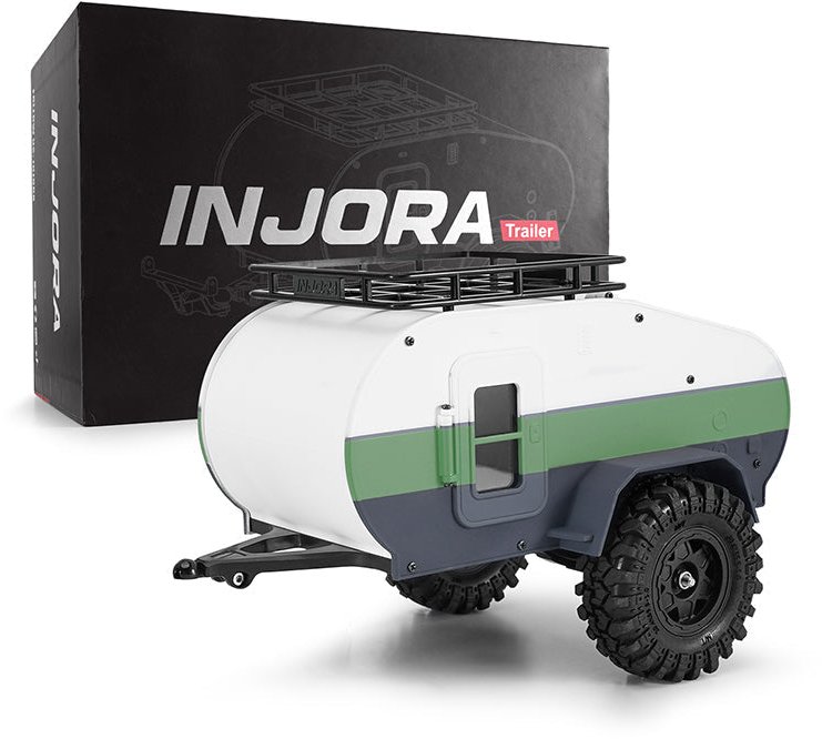Injora Scale Teardrop Trailer with Hitch for 1/24 Axial SCX24