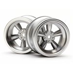 Matte Chrome Vintage 5 Spoke Wheel, 31Mm, 6Mm Offset (2Pcs)