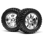 Goliath Tires, Mounted On 178X97mm Tremor Wheels, Chrome, Savage