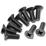 Flat Head Screw, 4X12mm, (6Pcs)