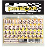 Pinecar Beveled Numbers Dry Transfer