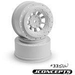 J Concepts Hazard, Slash Rear, Slash 4X4 Front & Rear Wheel, White, 2Pc