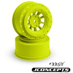 J Concepts Hazard, Slash Rear, Slash 4X4 Front & Rear Wheel, Yellow, 2Pc