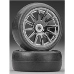 Traxxas Tires/Wheels Assembled Glued 12-Spoke Black (2)