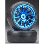 Tires/Wheels Assembled Glued 12-Spoke Blue (2)