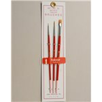 Golden Taklon Brush Set, In 3 Sizes, 1 (Flat), 0, 10/0