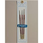 Red Sable Brush Set In 3 Sizes 0, 5/0, 10/0